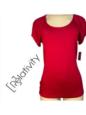 Relativity Big Red Barn Knit Top Small NWT $34